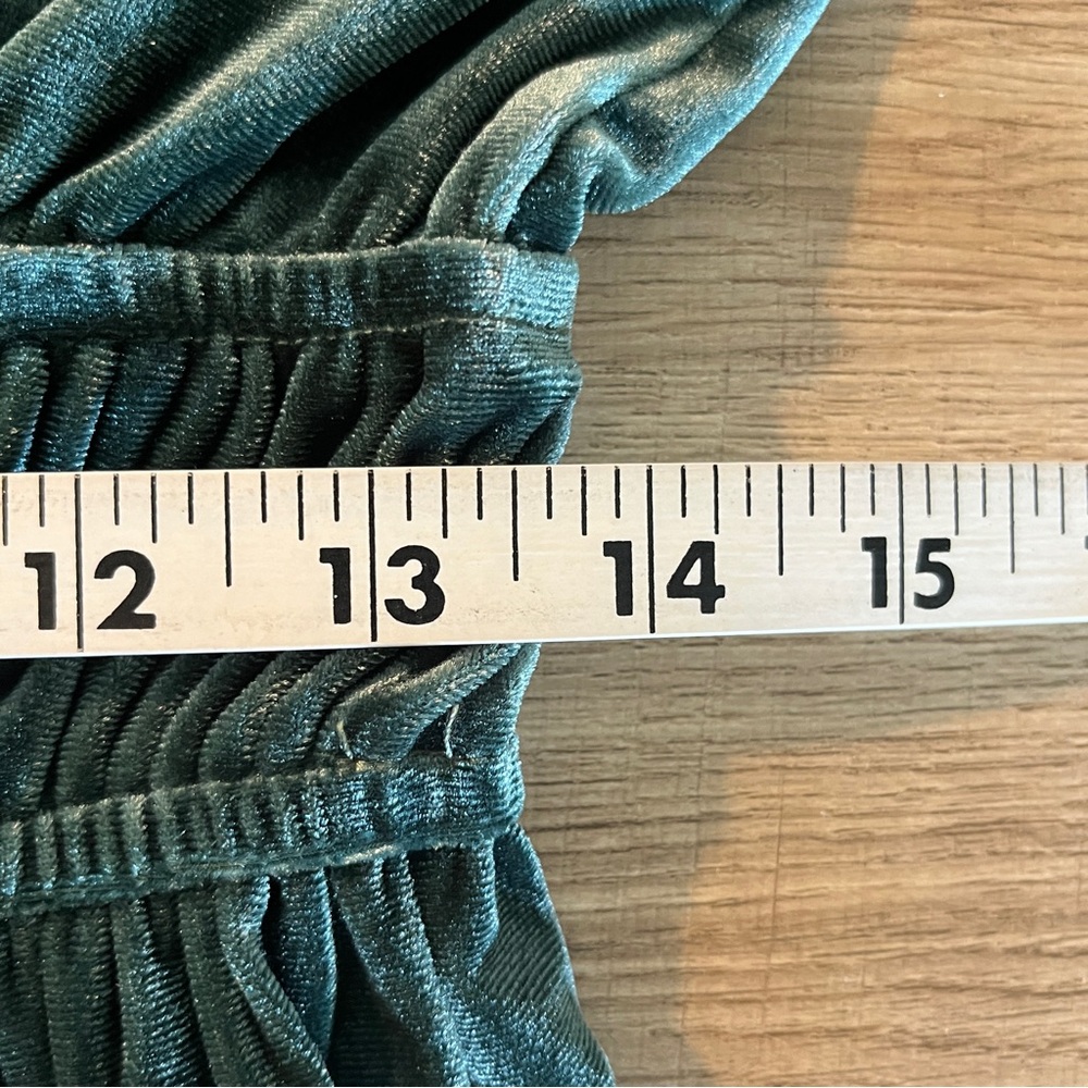 Baltic Born Dress Artemis Velvet Maxi Deep Lagoon Green Short Sleeve Sz Large - Picture 11 of 12